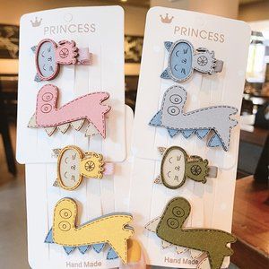 A Pair of Cute cat & Dinosaur hair clip